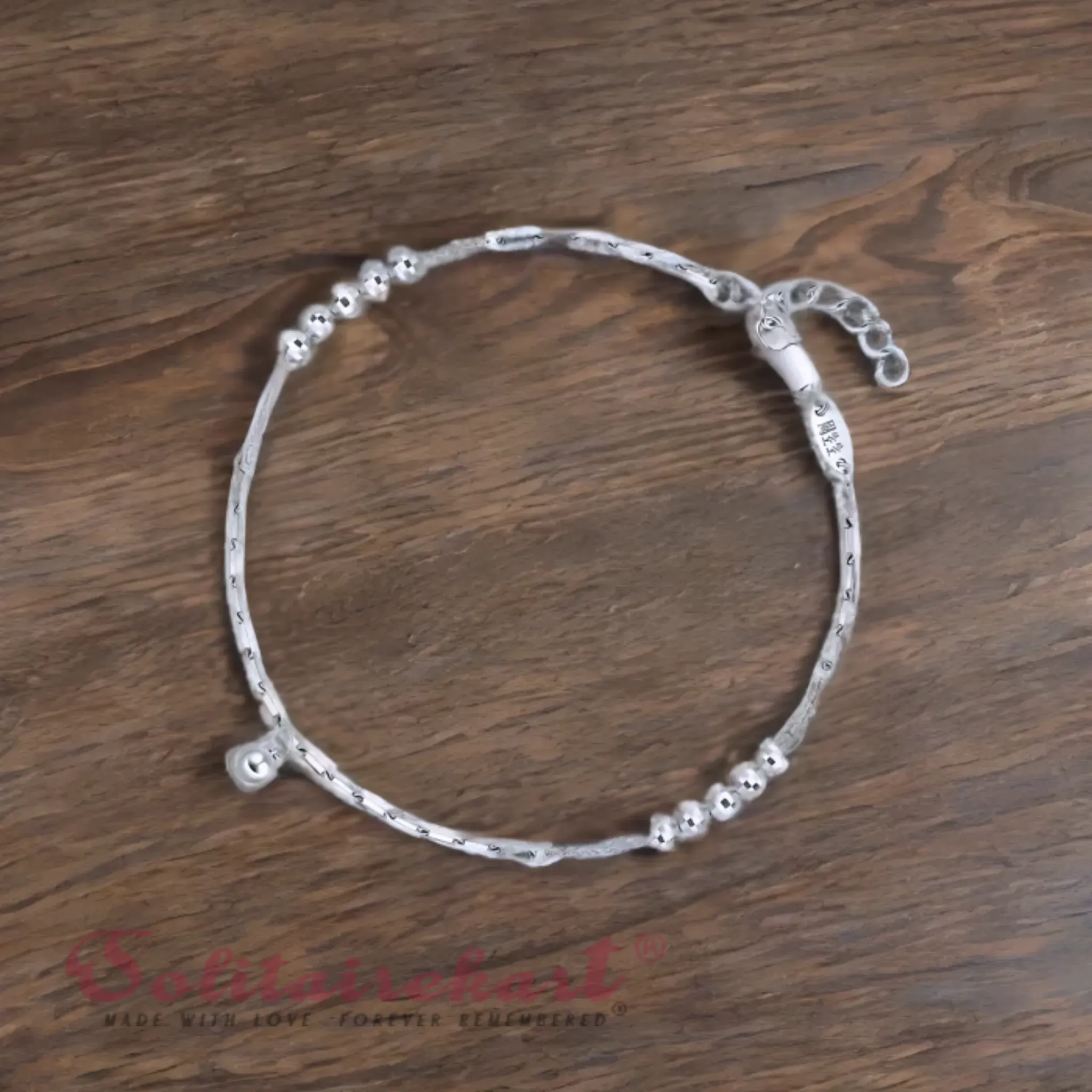 Solitairekart  Platinum Beaded Charm Bracelets 3.369gm Weight For Woman.